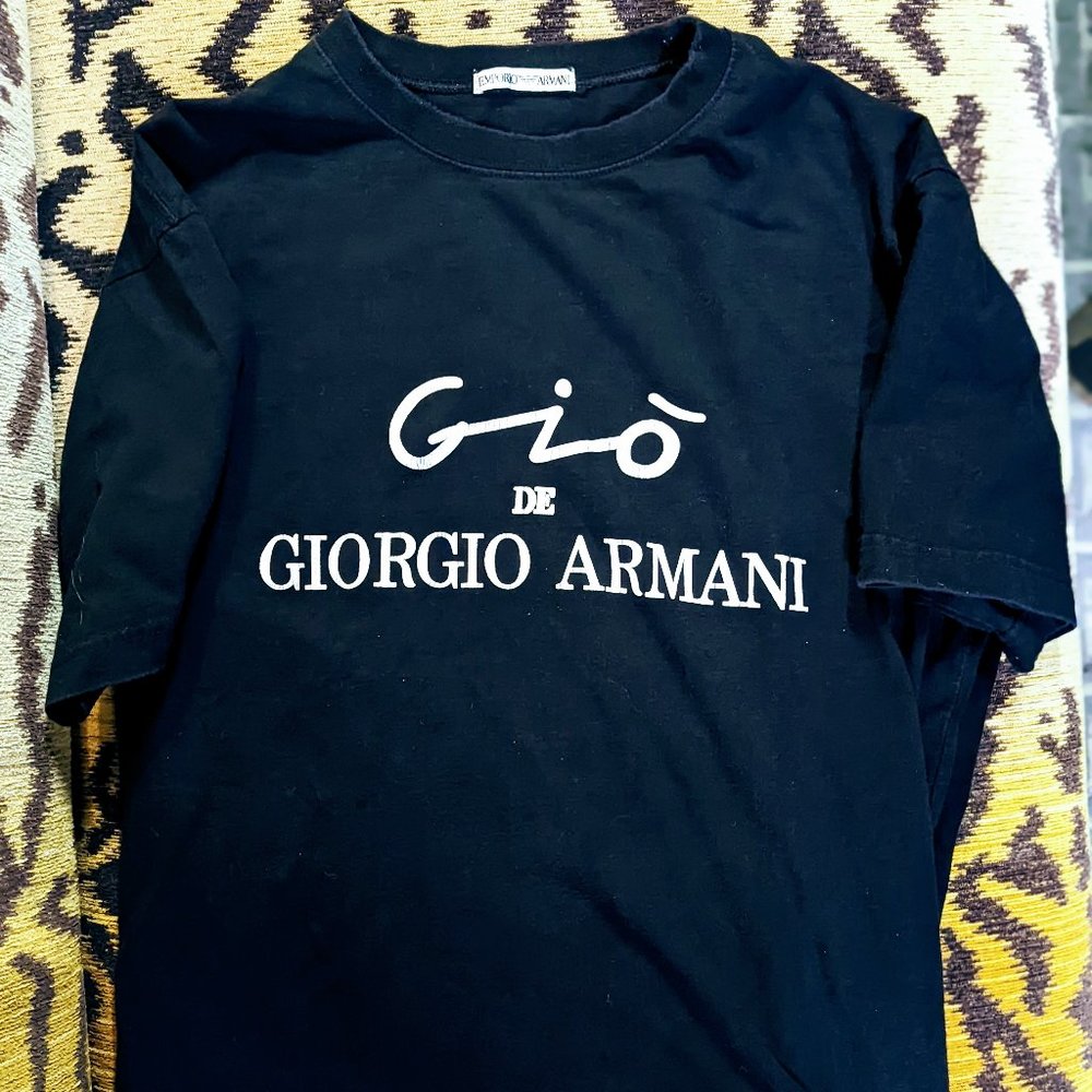 Vintage Emporio Giorgio Armani Men's Short Sleeve T-Shirt Black